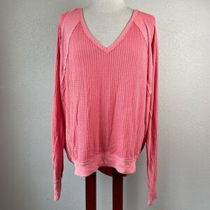 NWT We The Free Oversized V-Neck Prairie Rose Top Size M